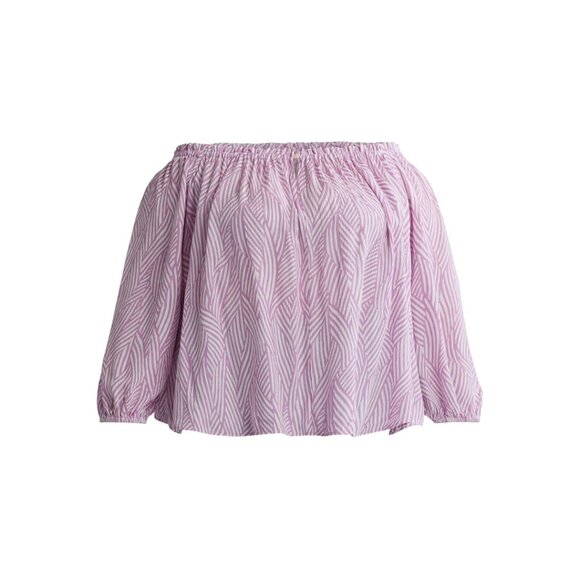 Summery Off the Shoulder blouse 4X 5X 28W 30W cool pink print NWT - Picture 5 of 6